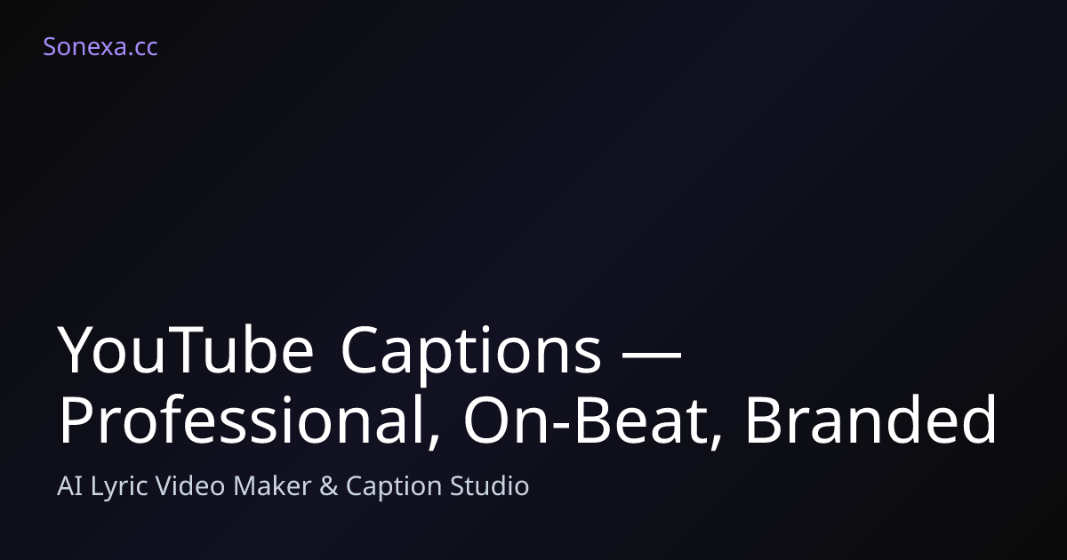 YouTube Captions — Professional, On-Beat, Branded
